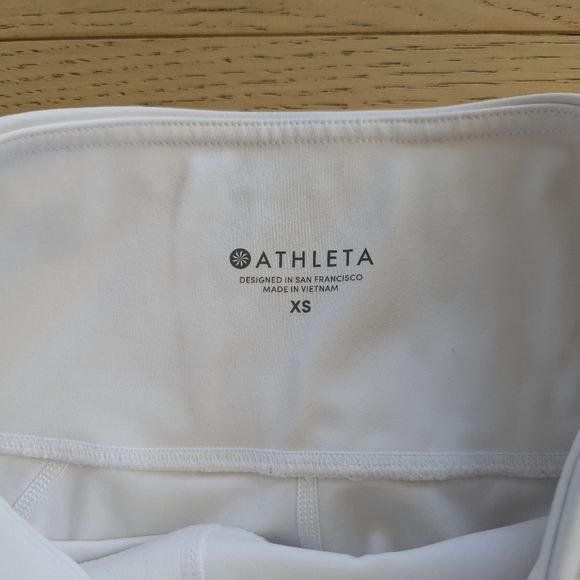 Athleta Eclipse 7/8 Tight White Athletic Leggings Mesh Ventilation Opaque - XS - Picture 2 of 10